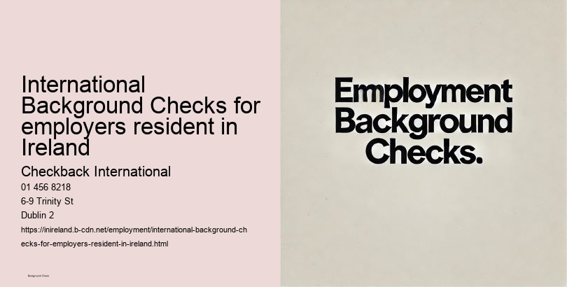 International Background Checks for employers resident in Ireland